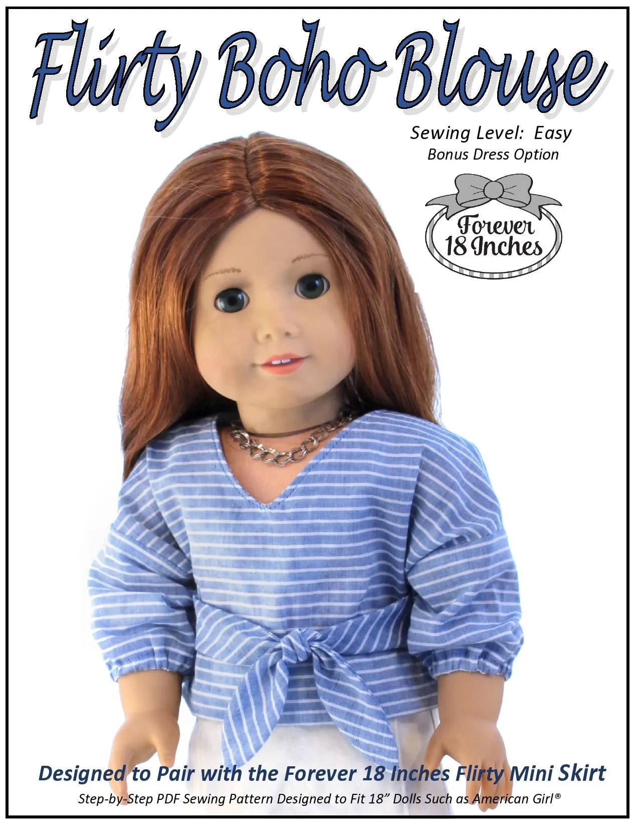 Flirty Boho Blouse 18" Doll Clothes Pattern
