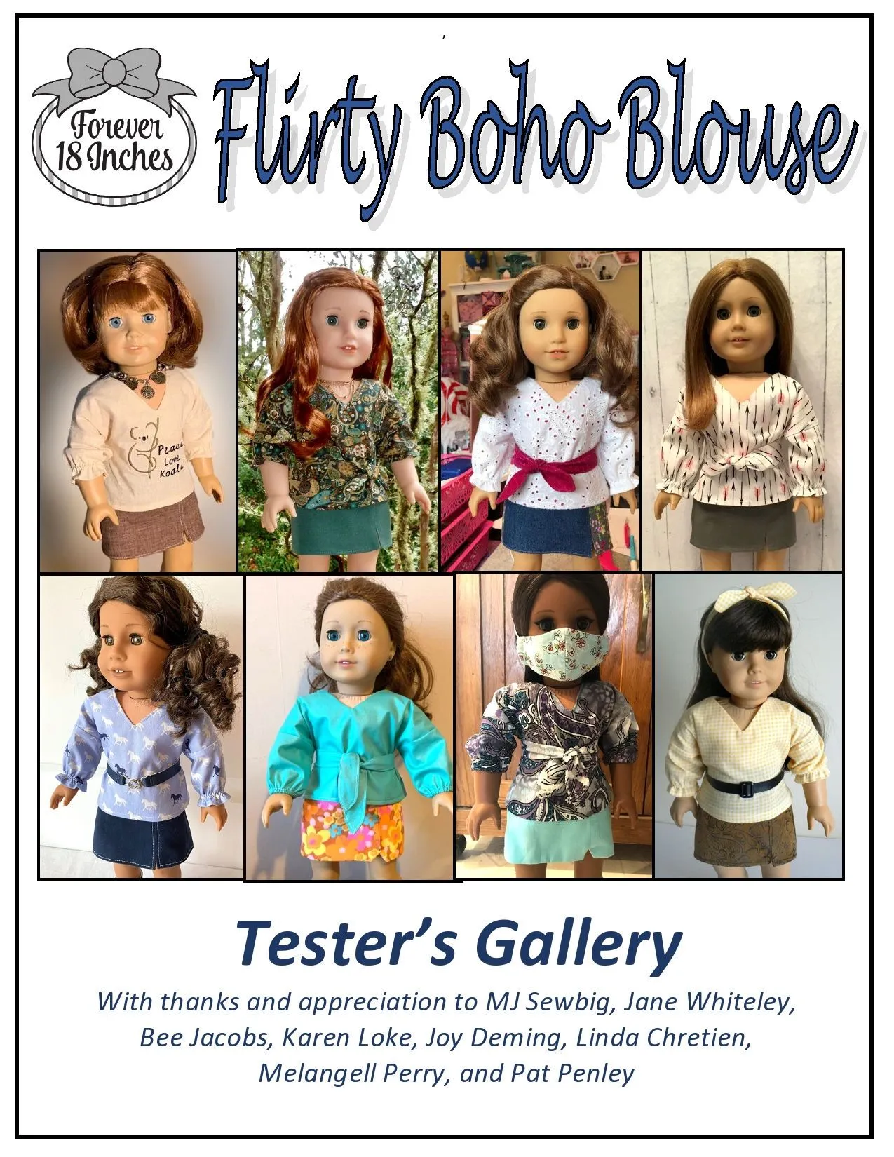 Flirty Boho Blouse 18" Doll Clothes Pattern