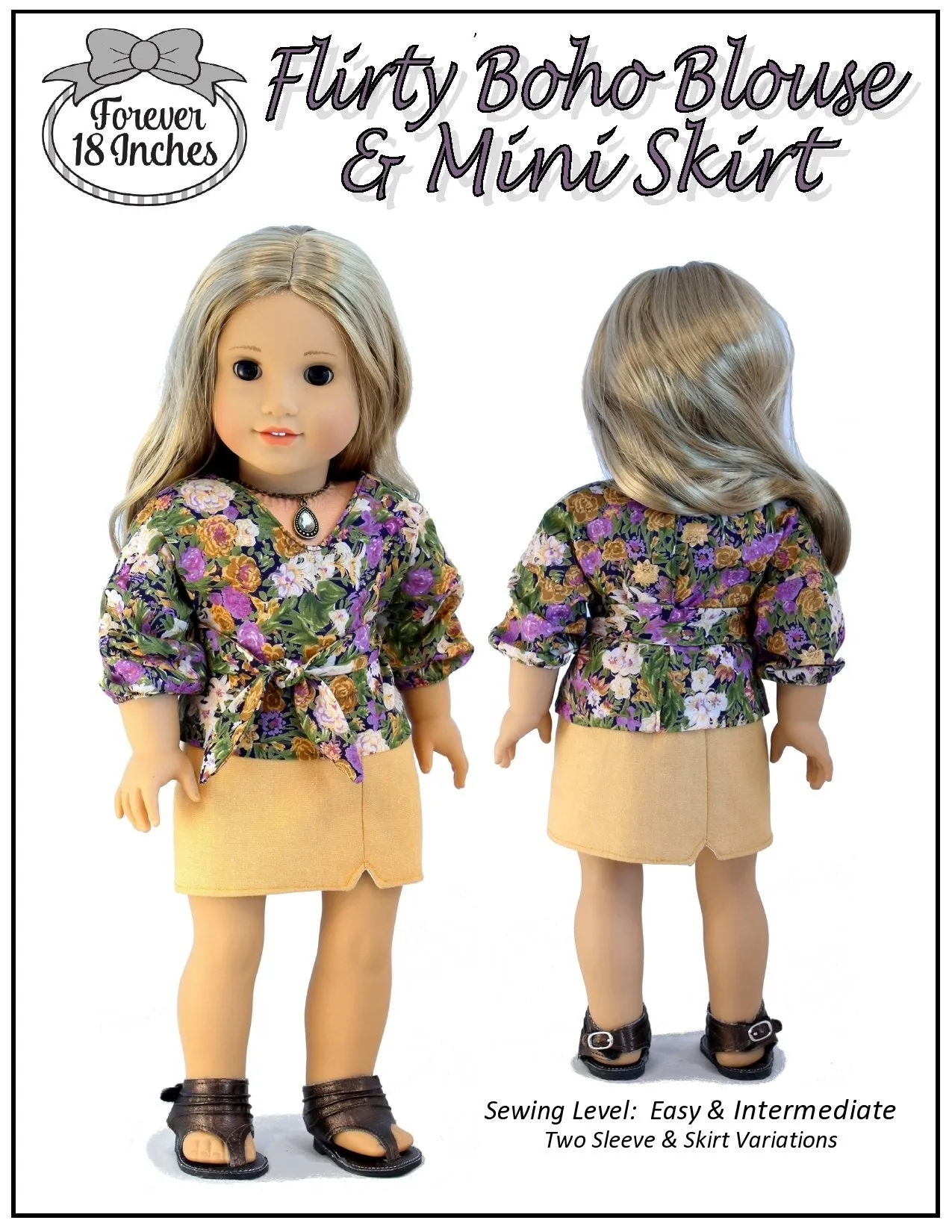 Flirty Boho Blouse 18" Doll Clothes Pattern