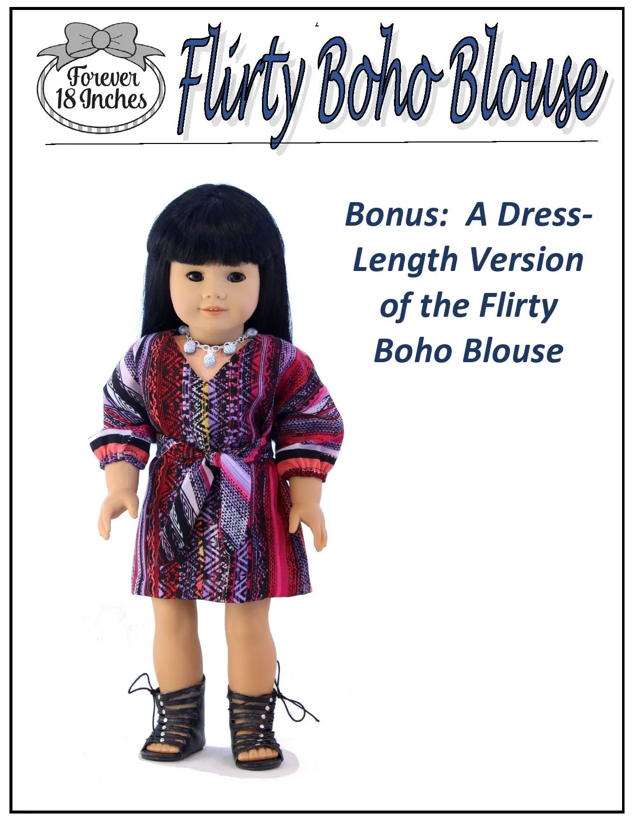 Flirty Boho Blouse 18" Doll Clothes Pattern
