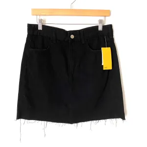 H&M Black Denim Raw Hem Skirt NWT- Size 6