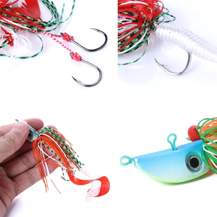 HENGJIA JIG Fish Head Beard Lead Hook, Specification: 40G(No. 4)
