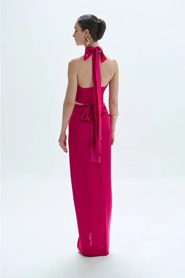 Honey Multiway Draped Skirt in Pink