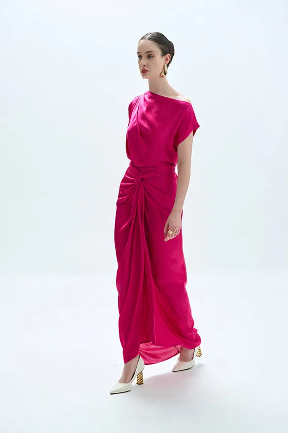 Honey Multiway Draped Skirt in Pink