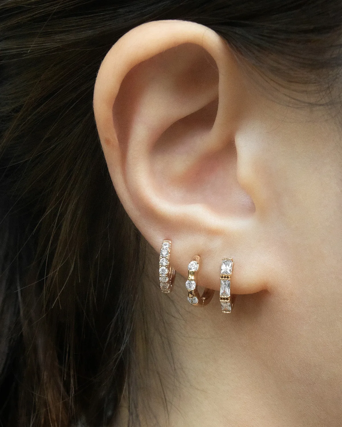 ICY Baguette Huggie Hoops