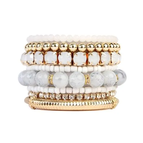 Icy Beaded Stretch Bracelet
