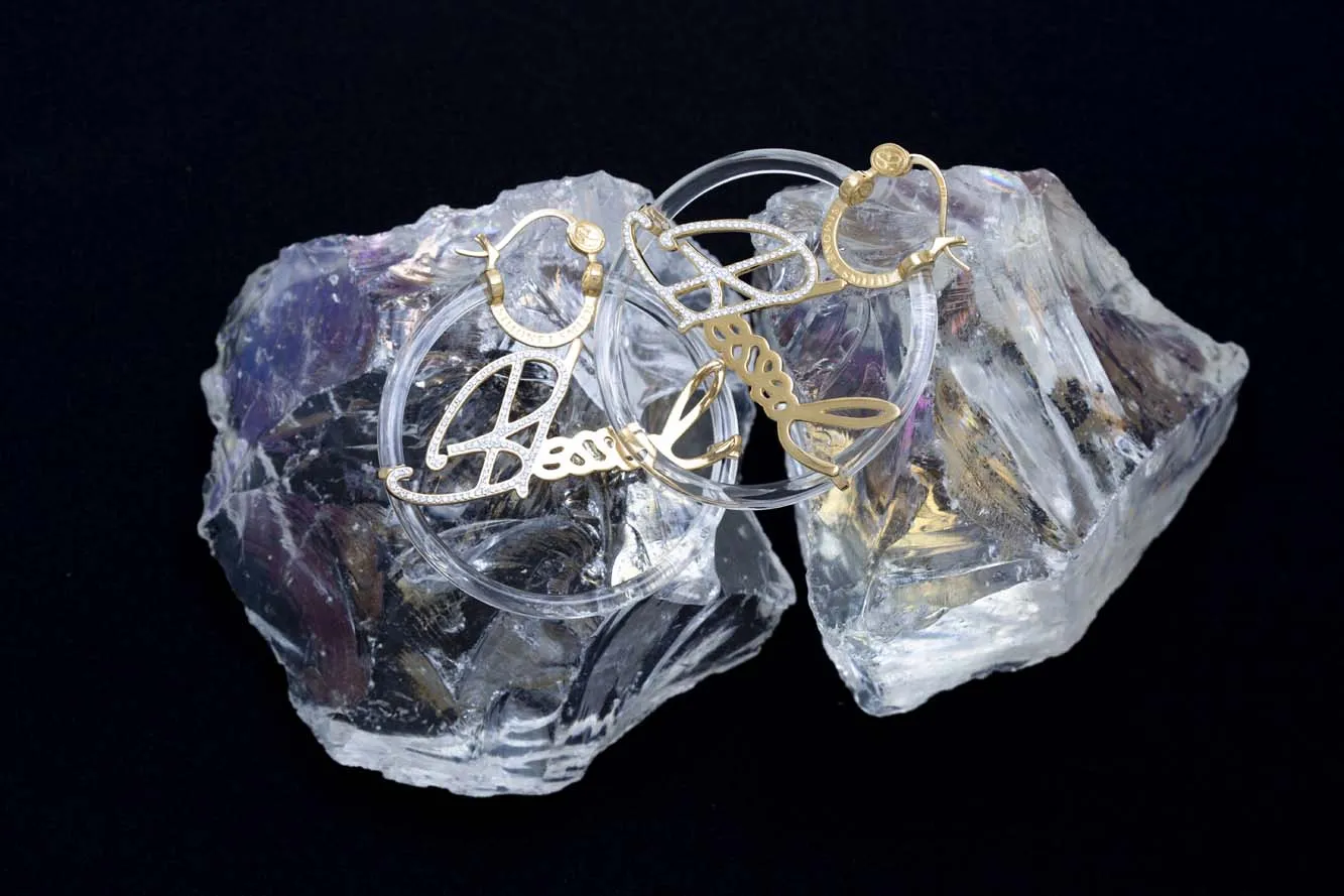 Icy Collection Blessed Hoops - Large
