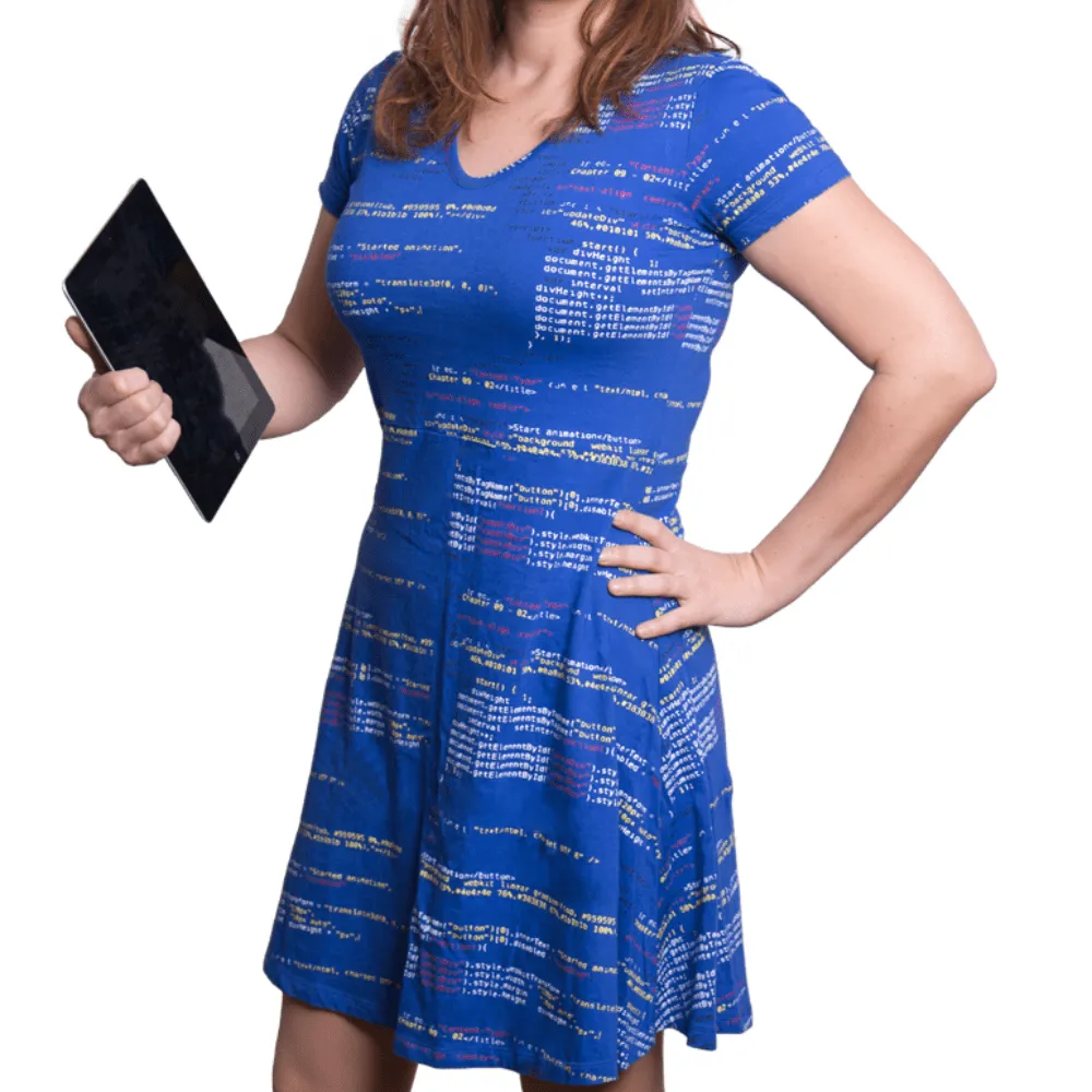 JavaScript Code Fit & Flare Dress