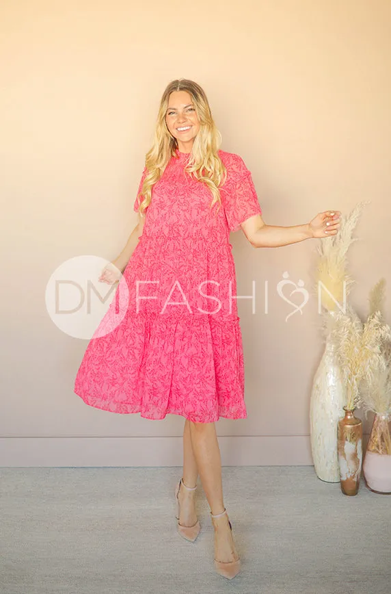 Kara Hot Pink Dress - DM Exclusive - Maternity Friendly - Restocked