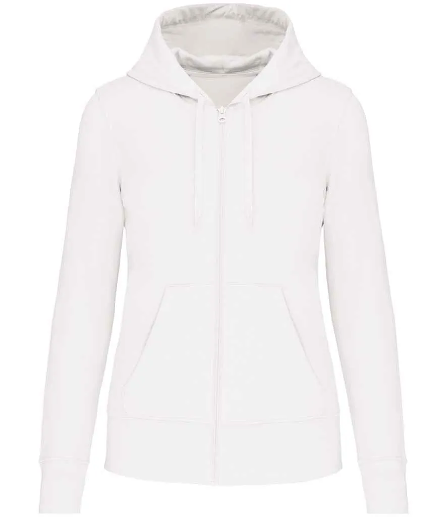 Kariban Ladies Eco Friendly Full Zip Hoodie | White