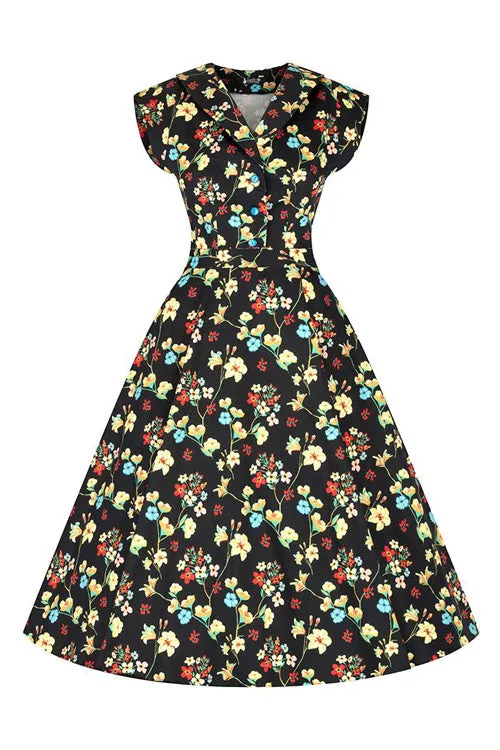 Lady Vintage Florence Dress in Delicate Floral Print Classic