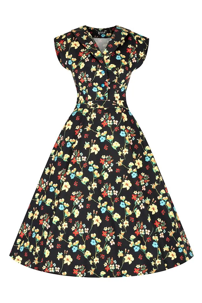 Lady Vintage Florence Dress in Delicate Floral Print Classic