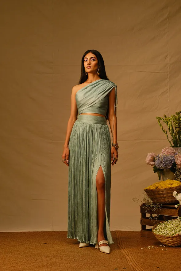 Mia Ruched Skirt in Duckegg Blue