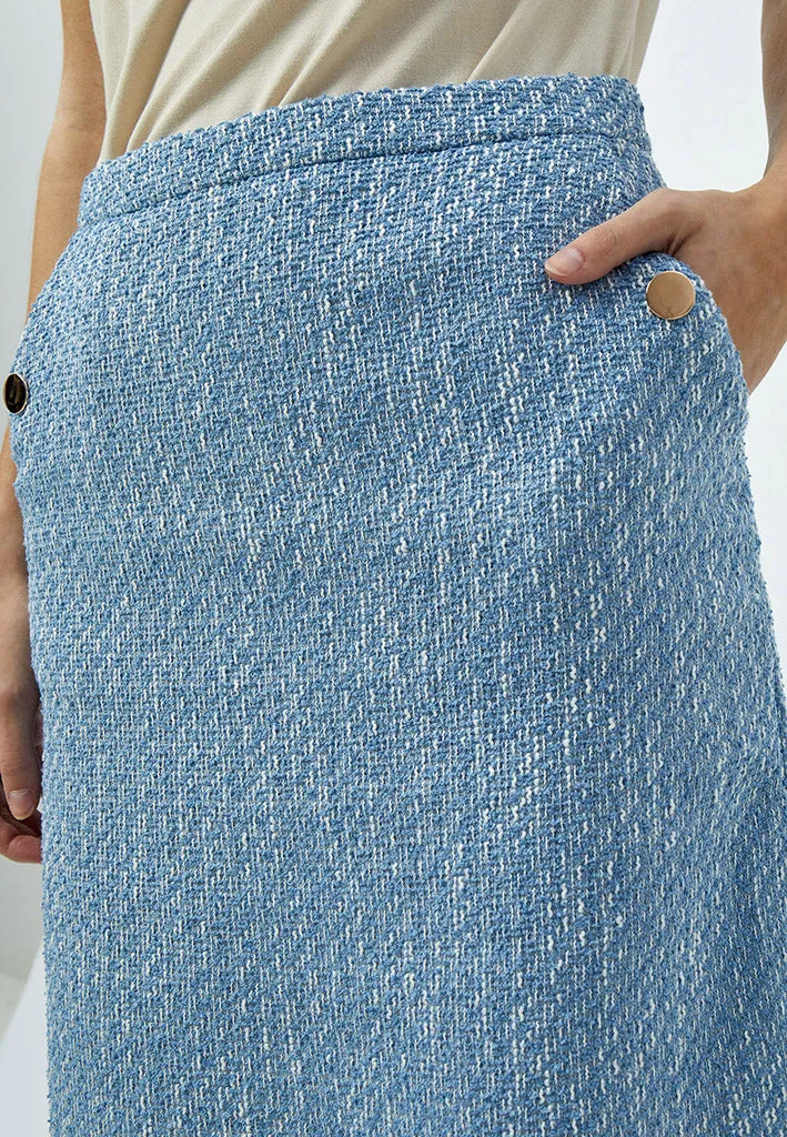 Minessa Boucle Skirt - Serenity Blue