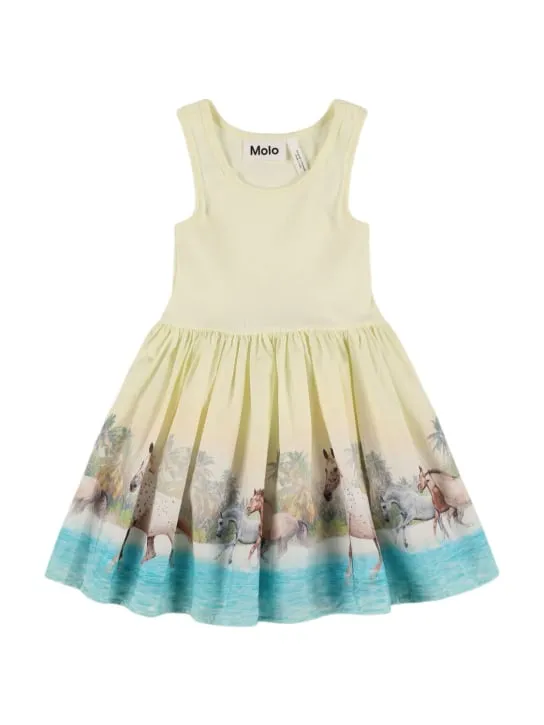 Molo   Horse print organic cotton blend dress 