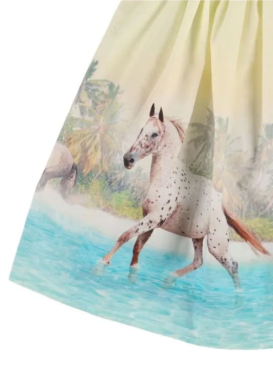 Molo   Horse print organic cotton blend dress 