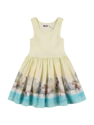 Molo   Horse print organic cotton blend dress 