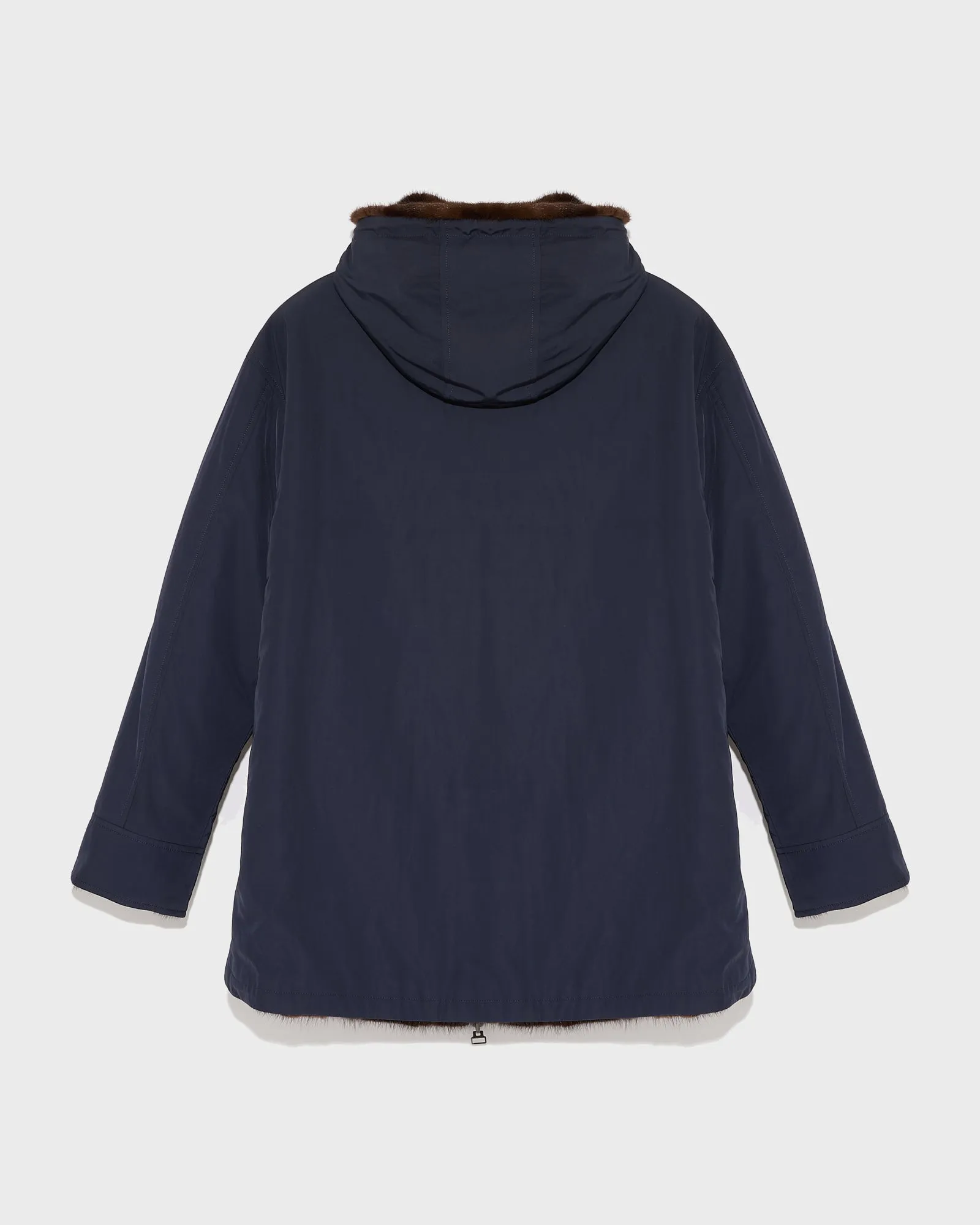 Parka en tissu technique réversible vison