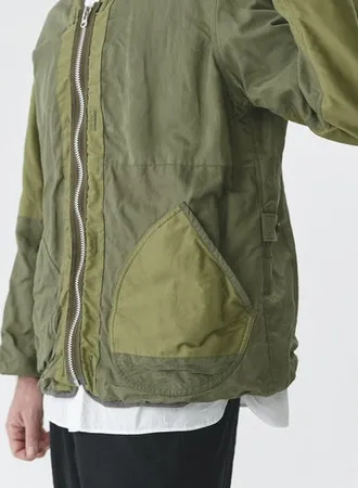 Patchwork Liner Jacket | Olive