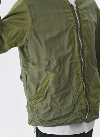 Patchwork Liner Jacket | Olive