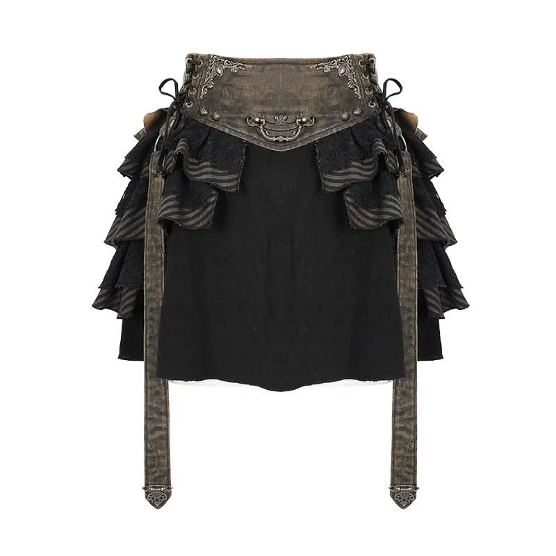 'Pendragon' Steampunk Waterfall Skirt