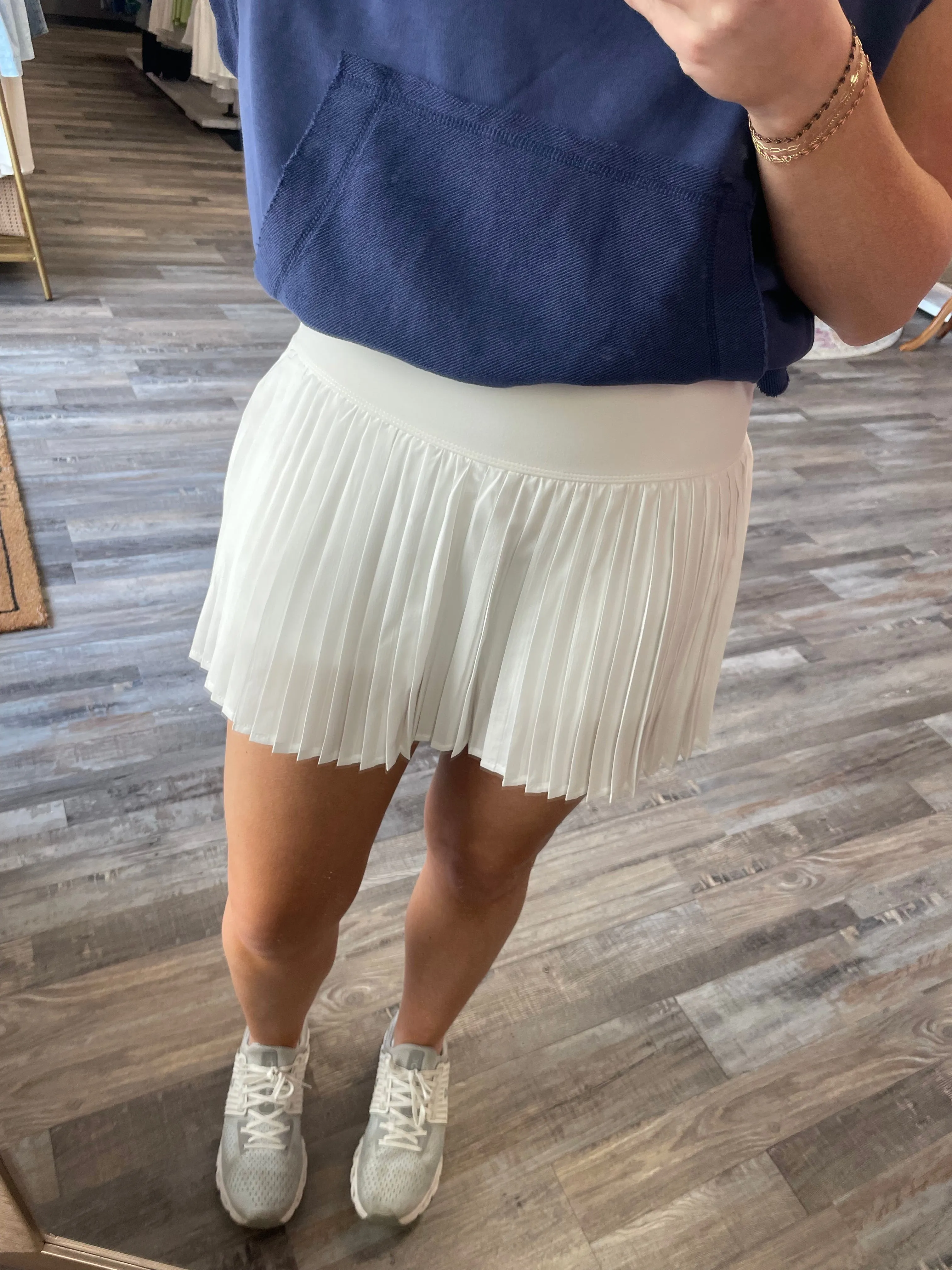 Pleated Skort - White