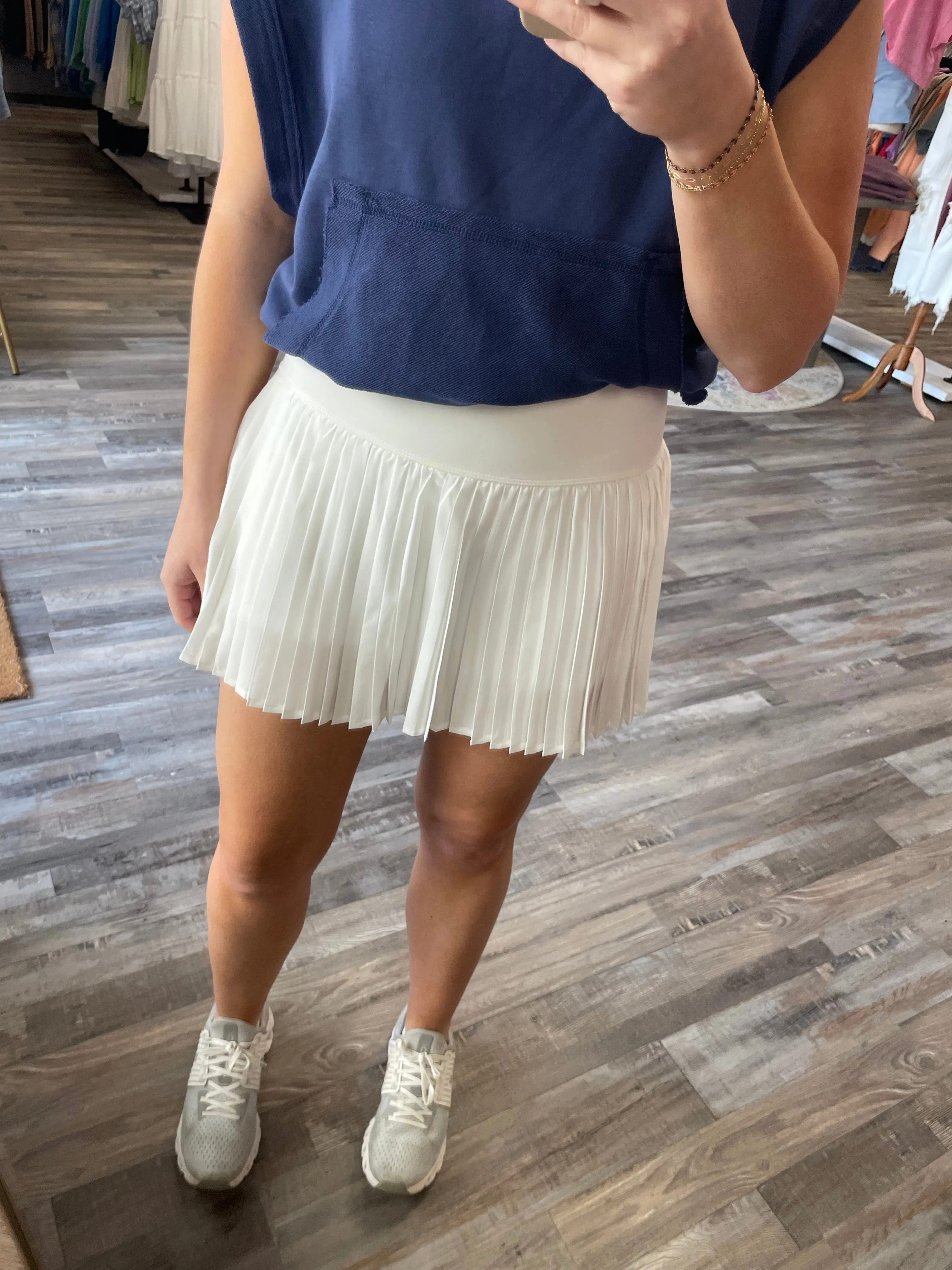 Pleated Skort - White