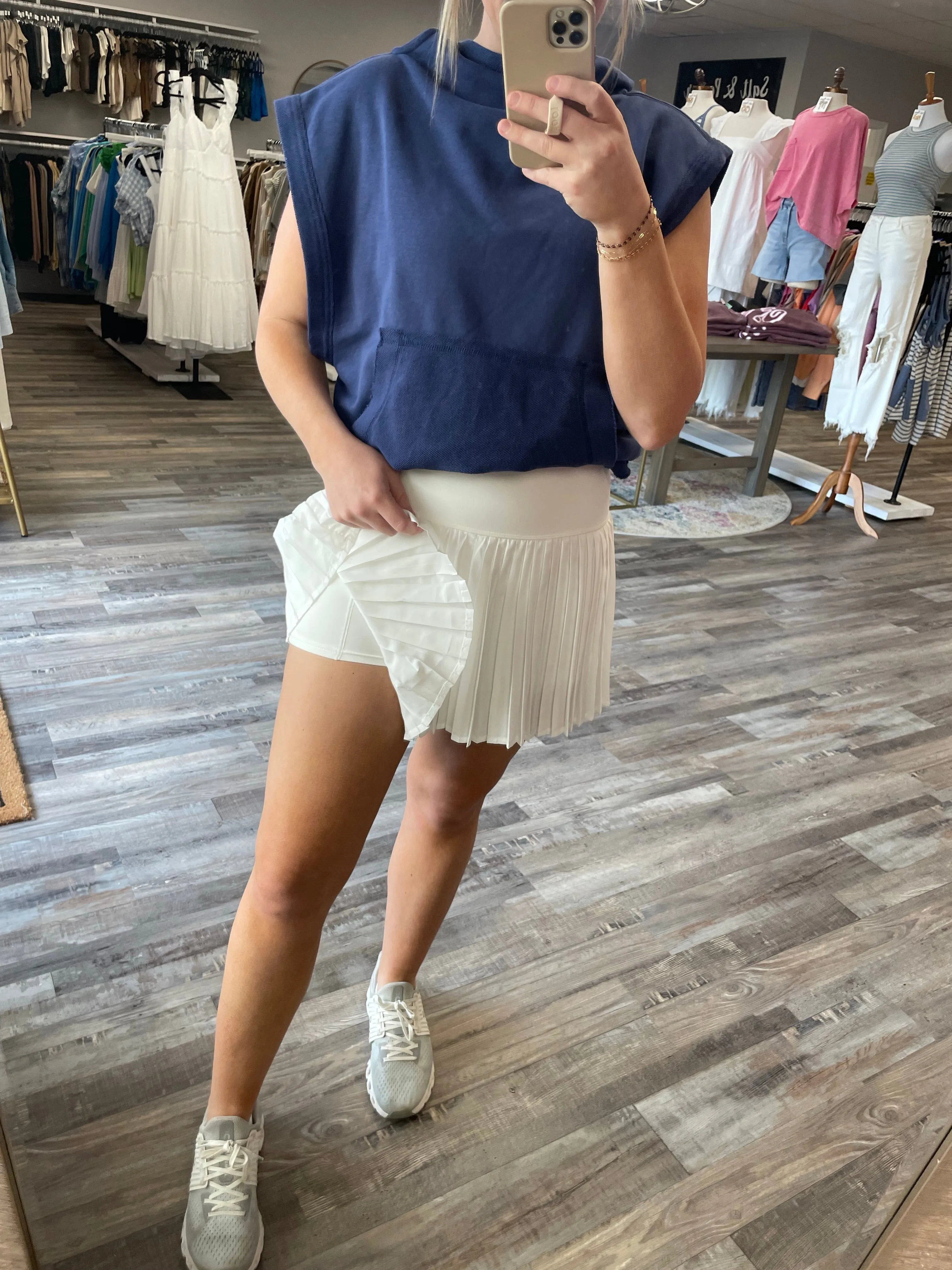 Pleated Skort - White