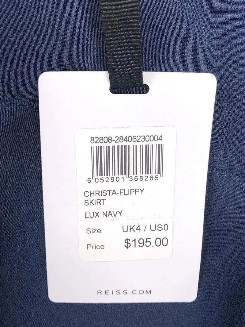 Reiss Navy Christa Fit & Flare Short Skirt