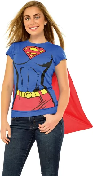 Rubie's Supergirl T-Shirt w/ Cape Adult Costume