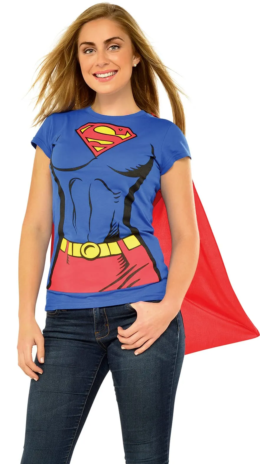 Rubie's Supergirl T-Shirt w/ Cape Adult Costume