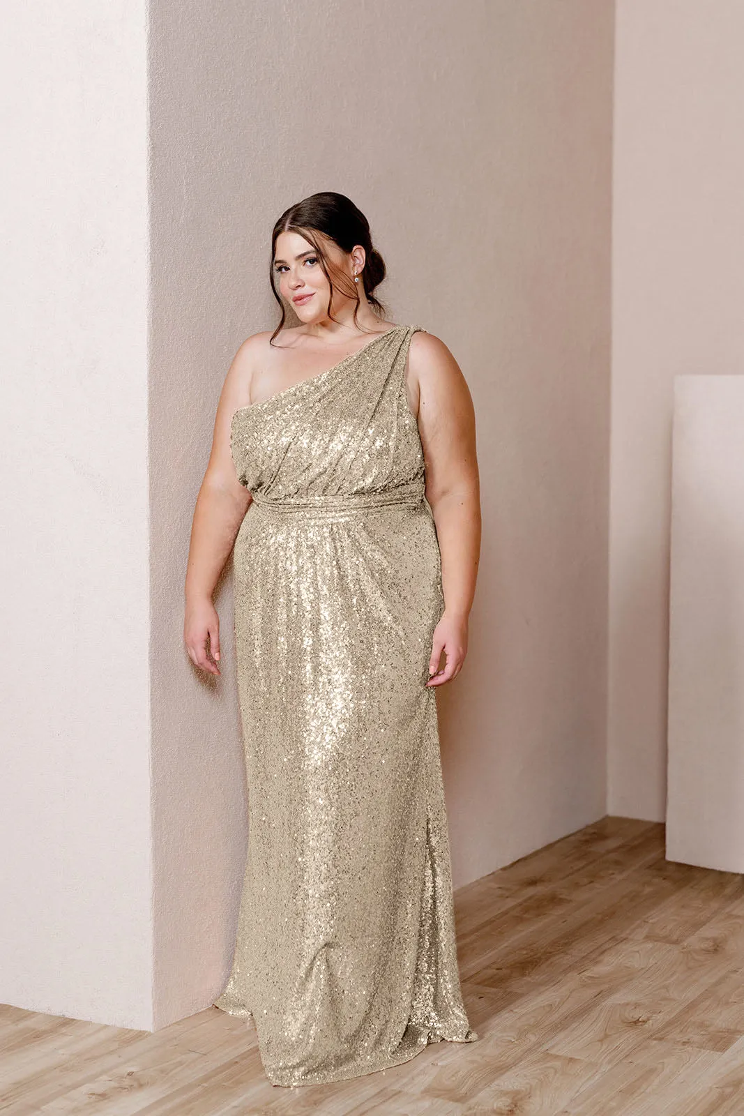 Starla Sequin Dress | Ready To Ship | Champagne Gold