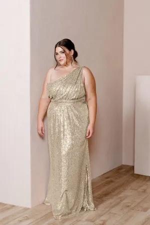Starla Sequin Dress | Ready To Ship | Champagne Gold