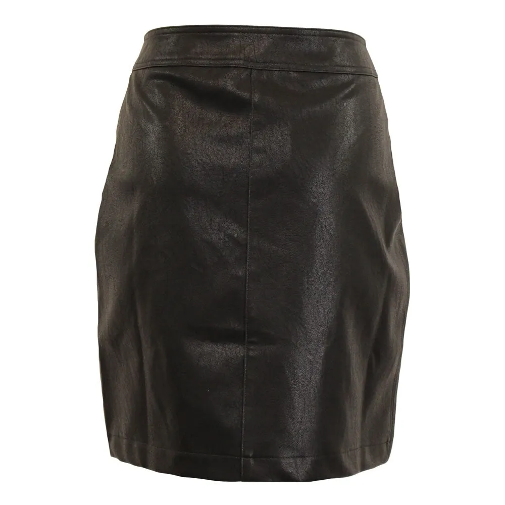 SUSAN LEATHERETTE SKIRT (BLACK)