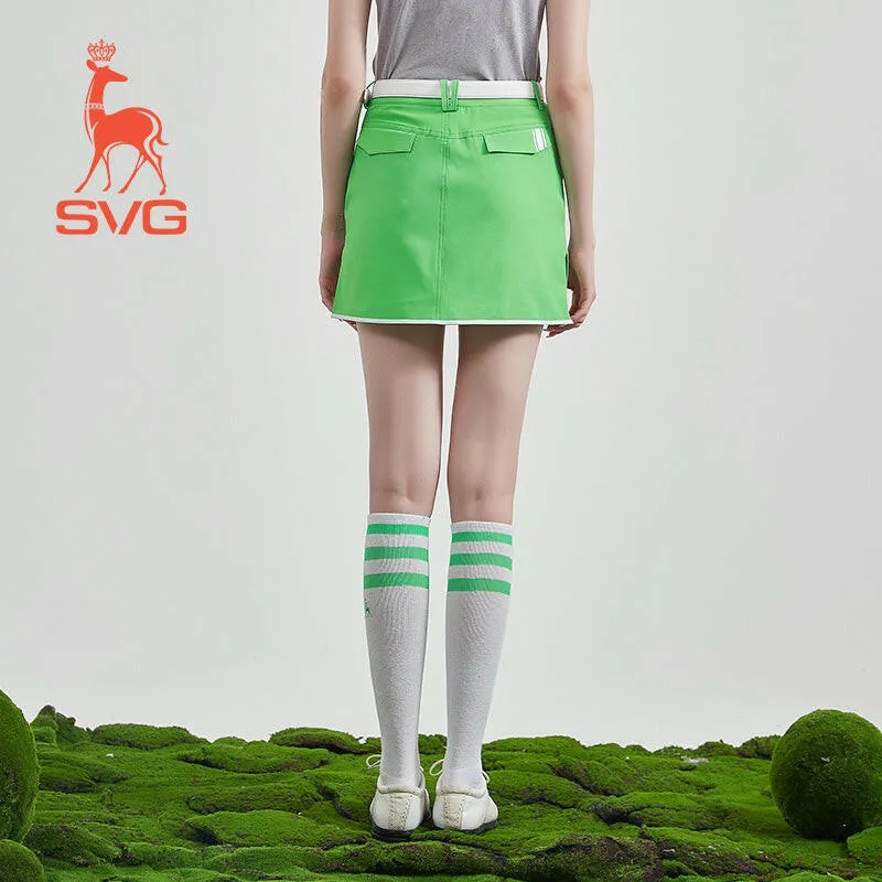 SVG Golf Spring and Summer Women's Green Printed Skirt
