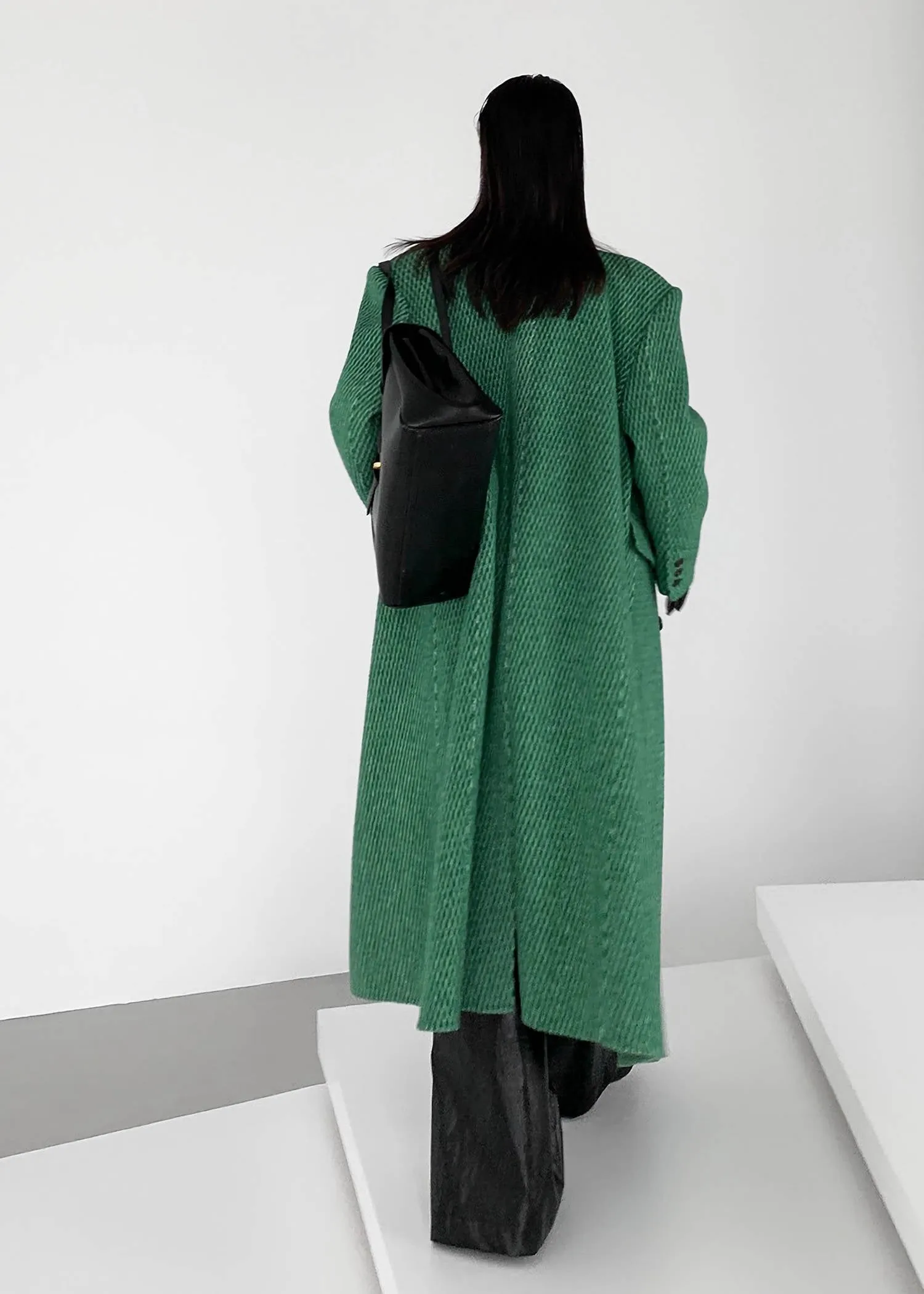 Textured Double Face Wool & Cashmere Overcoat