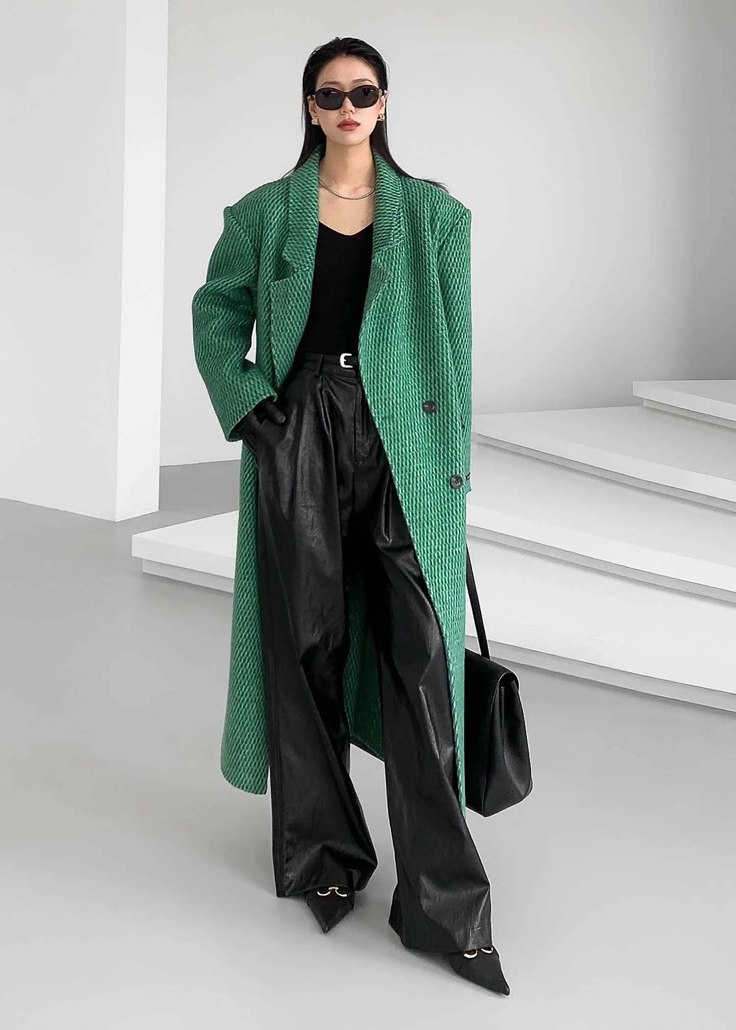 Textured Double Face Wool & Cashmere Overcoat