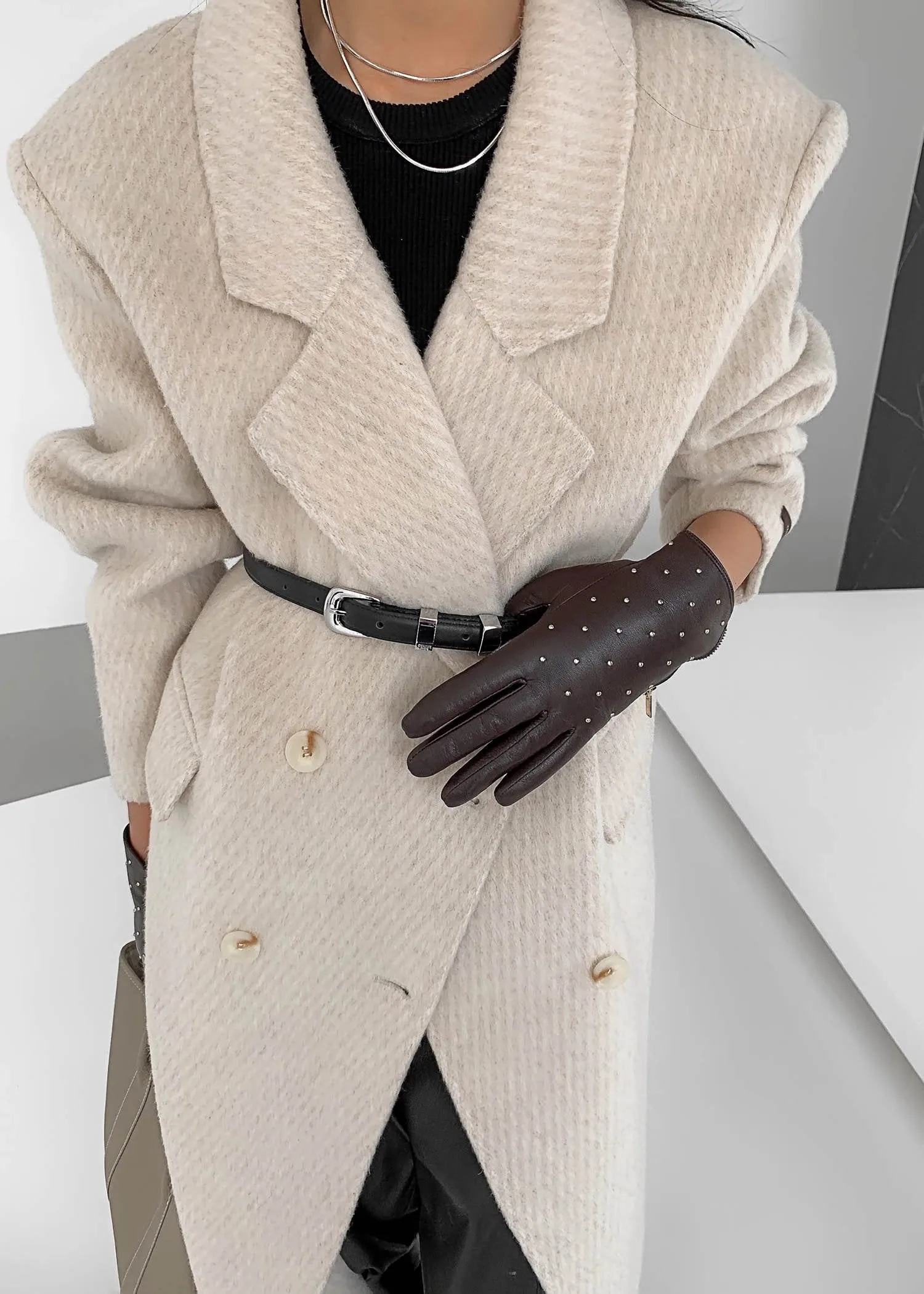 Textured Double Face Wool & Cashmere Overcoat