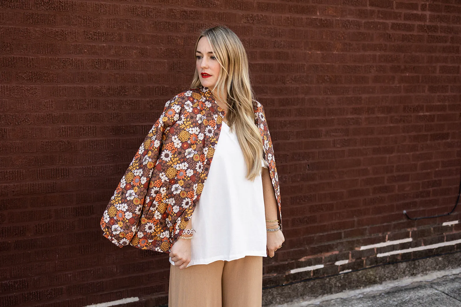 theo jacket in autumn flowers