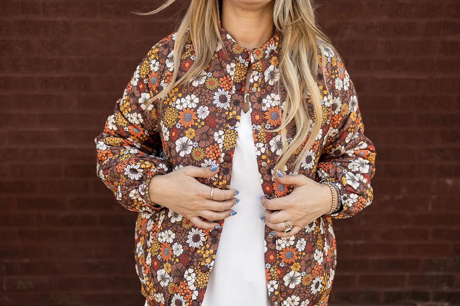 theo jacket in autumn flowers