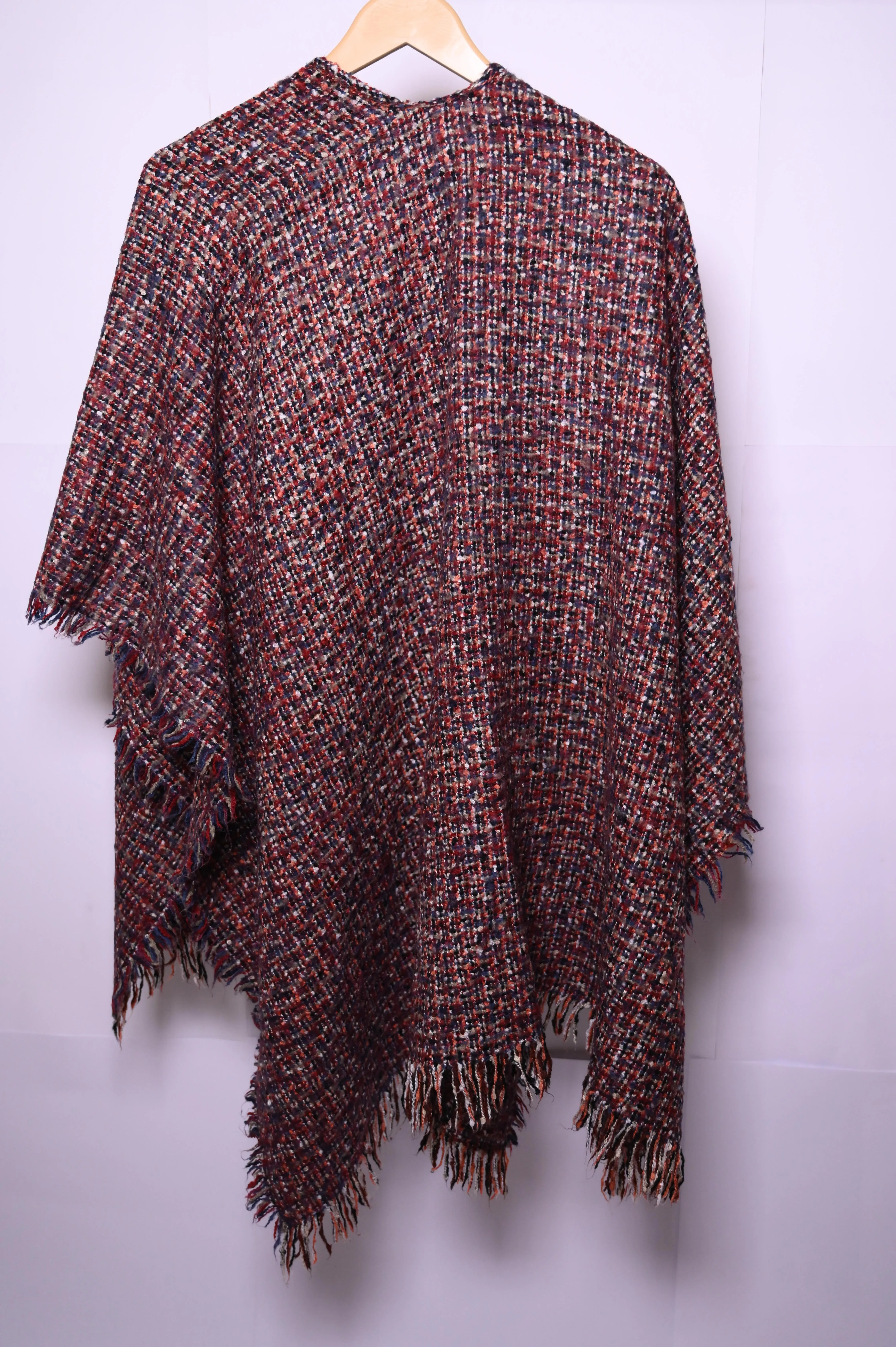 Thriftyfy Red & Dotted Design Winter Cape