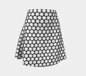 Two Tone Polkadot Flare Skirt