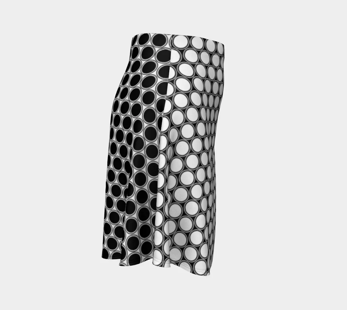 Two Tone Polkadot Flare Skirt