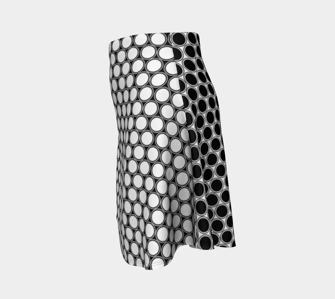 Two Tone Polkadot Flare Skirt