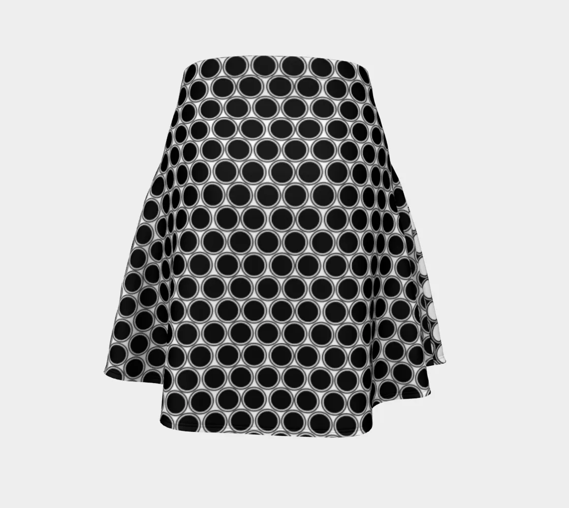 Two Tone Polkadot Flare Skirt