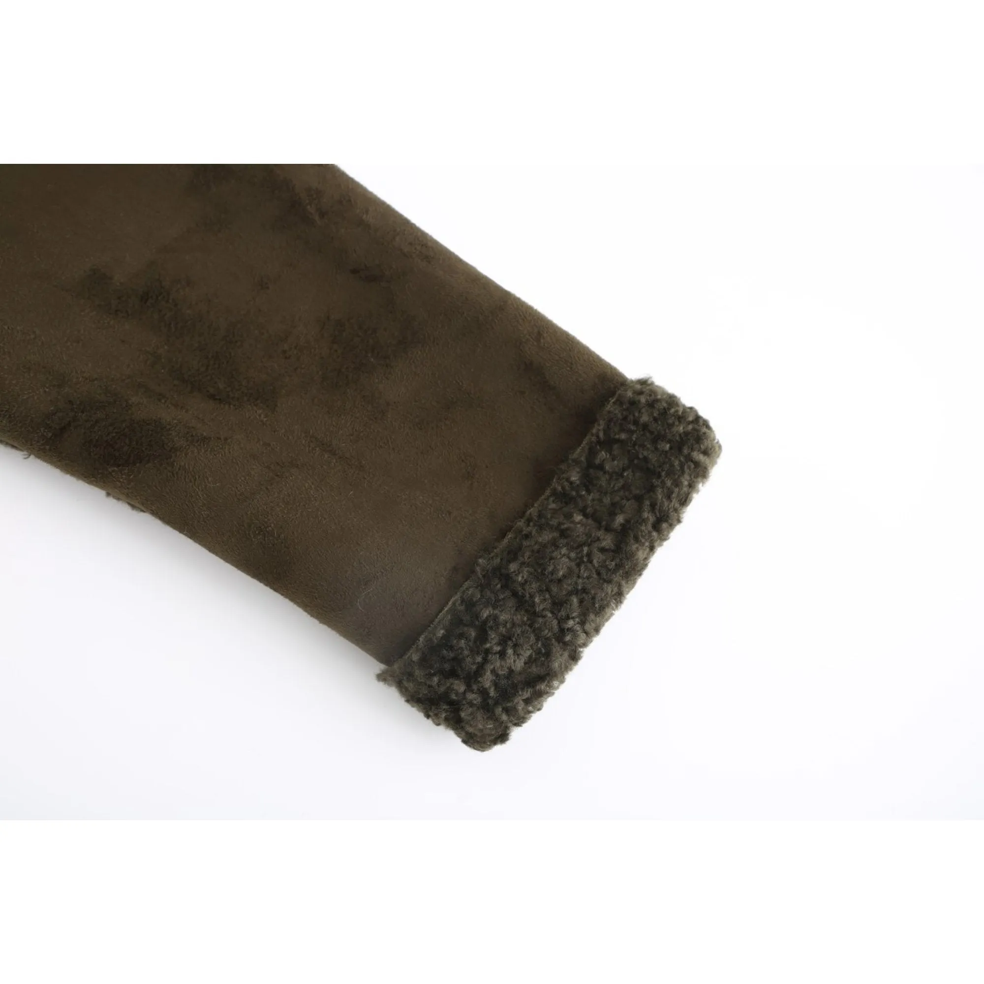 Women Shearling Pilot Jacket - Metallic Green