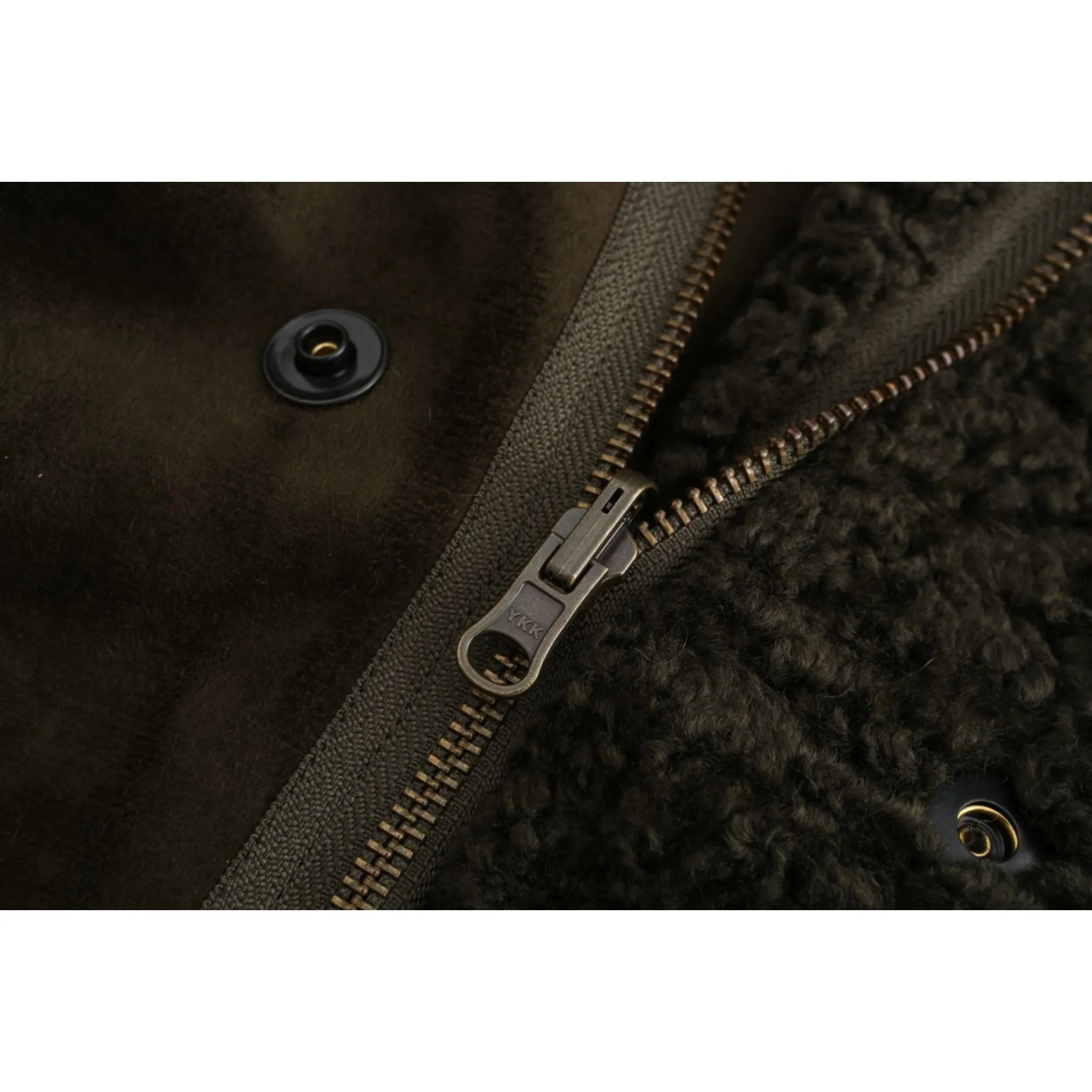Women Shearling Pilot Jacket - Metallic Green