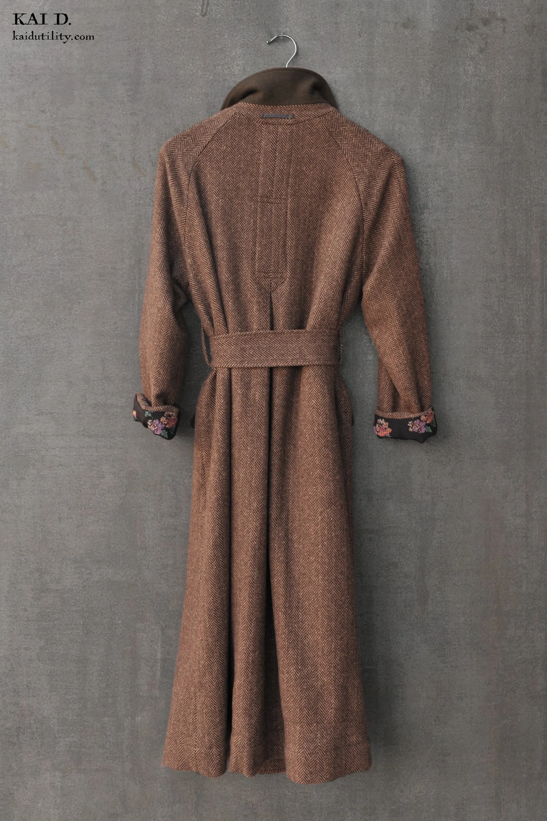 Wool Cashmere Sontag Coat - Brown  - S
